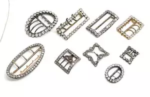 A Collection of 9 Georgian Style Paste Shoe Buckle With Steel - Picture 1 of 5