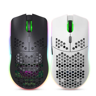 Lightweight T66 Wireless Honeycomb Mouse 2.4G Gaming Mouse with RGB Lighting - Image 1 of 4