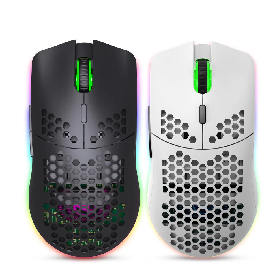 Lightweight T66 Wireless Honeycomb Mouse 2.4G Gaming Mouse with RGB Lighting - Image 1 of 4