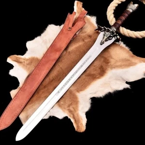 Handmade Viking Sword with Dragon Handle – Engraved Medieval Replica with Sheath - Picture 1 of 3