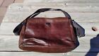 fossil brown leather bag with magnetic clamps