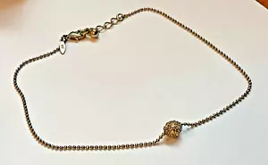 Vintage SIGNED AVON “NR” GOLD TONE rhinestone BALL ANKLET 10.5” ankle bracelet - Picture 1 of 5