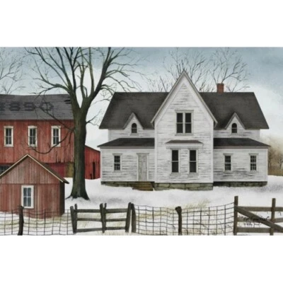 Billy Jacobs Canvas Print 1890 FARMSTEAD 12"x18"  Winter Farm - Image 1 of 2