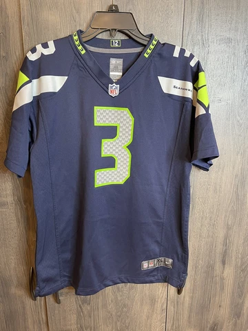 NFL Seattle Seahawks Russell Wilson Nike Navy On Field Jersey Size Youth XL Cover