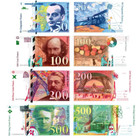 Französische Francs Reproduktionen 1993–2000 Banknoten-Set 50–500 Francs