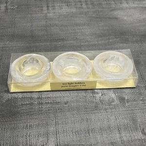 Pier 1 Klar Milchglas Teelichthalter 3,25x1" 3er Set NEU - Bild 1 von 4