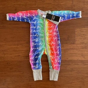 Bonds Baby Pride Love is Love Rainbow Zip Wondersuit Size 000 BNWT - Picture 1 of 2
