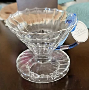 Anthropology Aliegra Hand Blown Borosilicate Glass Mug Top Pourover Coffee Maker - Picture 1 of 8