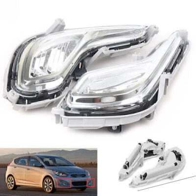 Pair Front, Left+Right Fog Lights Foglamp for Hyundai ACCENT 2012-2016 Clear Foto 1 de 4