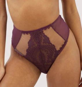 Neu mit Etikett Playful Promises High Wait frecher Tanga Plus 16W Astrid Spitze Höschen merlot - Bild 1 von 5