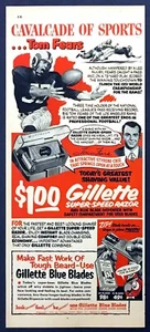 1952 Los Angeles Rams Football Tom Fears portrait Gillette Blades promo print ad - Picture 1 of 1