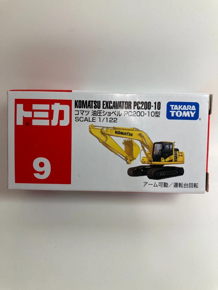 Takara Tomy Tomica No9 Komatsu Hydraulic Excavator Pc200-10 Type