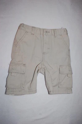 Toddler Boys LIGHT BEIGE DENIM CARGO SHORTS Adj Waist DRESSY CASUAL Size 2T - Image 1 of 2