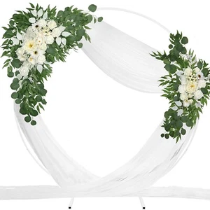Wedding Arch Flowers with Drapes Kit (Pack of 3) - 2pcs Artificial Ivory & Wh... - Picture 1 of 9