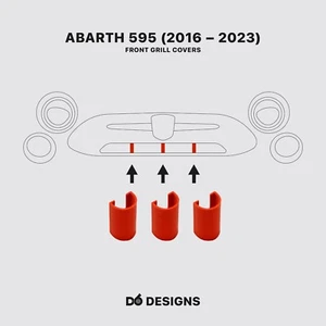 Abarth Front Grill Covers | 595 Series 4 (2016 – 2024) | Red - Picture 1 of 2
