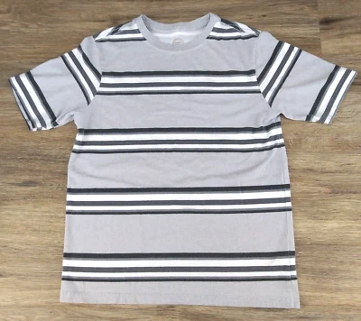 Wonder Nation Boys Short Sleeve Grey Striped Shirt Size L 10-12 - Image 1 of 4