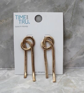Time and Tru Womens Modern Gold Tone Knotted Statement Snake Chain Post Earring - Bild 1 von 3