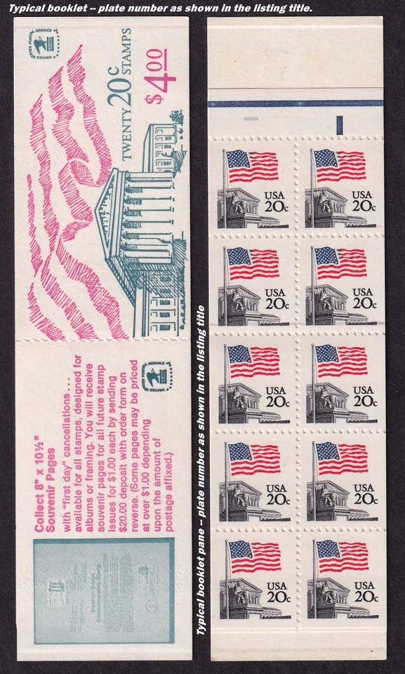 1983 Flag - Supreme Court Sc BK140A 20c MINT BOOKLET plate numbe 2 Hi-Brite - Image 1 of 1