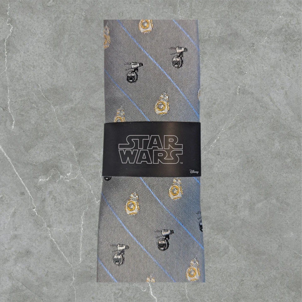 NUEVO Robot droide corbata Star Wars Disney 100 % rayas gris seda Foto 1 de 4