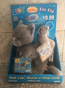 ❤️ Webkinz Charcoal Cat With Bonus Kinz Klip With 2 Online Code Cards - Picture 1 of 10