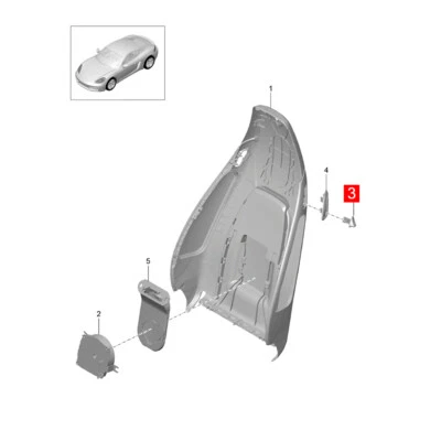Interruptor de ajuste del respaldo del asiento botón izquierdo para Porsche 2014-2016 Cayman (981) Foto 1 de 4