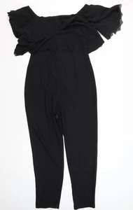 ASOS Black Women's Off-Shoulder Lace Jumpsuit Size 10 - Picture 1 of 12