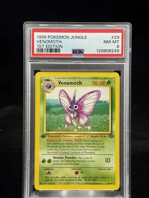 Venomoth #29 1st Edition Jungle Non-Holo Pokemon 1999 PSA 8 🍃 - Image 1 of 2