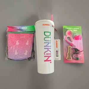 Rarissimo set Dunkin’ Wicked Cup + paglia amico & topper + manicotto coppa tutto NUOVO - Foto 1 di 4