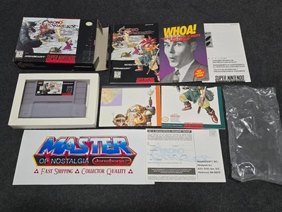SNES CHRONO TRIGGER 100% Completo Como Nuevo Caja CIB Super Nintendo Juego Mapa Póster Foto 1 de 4