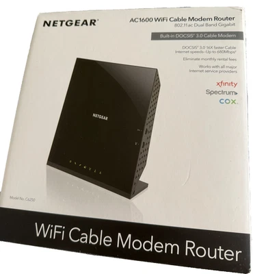 NETGEAR AC1600 Wifi Cable Modem Router  C6250 802.11ac Dual Band Gigabit - Image 1 of 4
