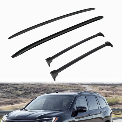 4Pcs Roof Rack Side Rails + Cross Bars for 2016-2022 Honda Pilot Black Foto 1 de 4