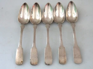 5 Silberlöffel Kaffee Löffel 1867 Löwenson Ostpreussen 12 Lot - Picture 1 of 5