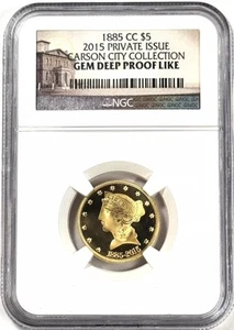 2015 (1885-CC) $5 Prueba Liberty Head Oro Edición Privada Gema Prueba Profunda-Como NGC - Imagen 1 de 2
