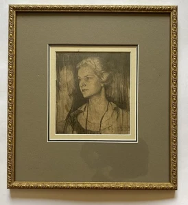 Fine Antique c1930s Realism Portrait Woman Pencil Drawing Signed Mystery Artist - Picture 1 of 14