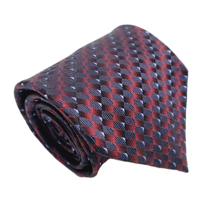 Corbata Jacquard de Seda Roberto Villini Collezione Rojo Patrón Geométrico Para Hombre Foto 1 de 4