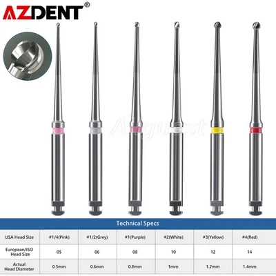 AZDENT Dental Microscope Endo Tungsten Carbide Burs RA 2.35mm Low Speed 31/34mm - Image 1 of 4
