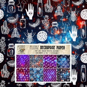 Decoupage Papier Pack (24 Blatt 6"X6") Magic and Mystic # Vintage Stil Muster - Bild 1 von 12