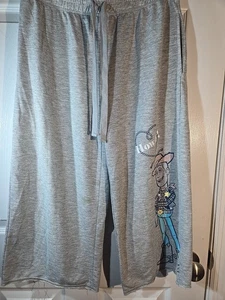 Disney graue Schlafhose Howdy Doody weites Bein cropped Gummizug SM (4-6) LESEN - Bild 1 von 8