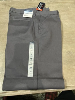 French Toast Husky Boys' Flat Front Relaxed Pants 18 Husky Grey - Image 1 of 4