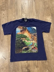 Vintage Jurassic Park T-Rex T-Shirt Youth M Blau World's 1999 Universal - Bild 1 von 6