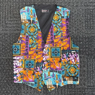 Brandon Michael Vest Waist Coat Mens Large Barnum Bailey Circus Animals Vintage - Image 1 of 4