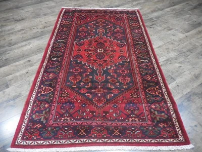 Alfombra geométrica turca vintage, alfombra de pueblo de Anatolia vintage de granja 4,4x7 Foto 1 de 4