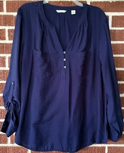 Blusa Pullover Westbound Azul Marino Larga con Pestaña Rodante Talla XL - Imagen 1 de 4