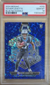 2024 Mosaic Xavier Legette Carolina Panthers Blue No Huddle Rc /75 #332 PSA 10 - Picture 1 of 2