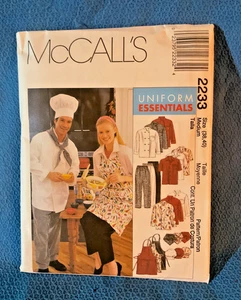 Delantal de uniforme con patrón McCalls chaqueta sombrero camisa pantalones mediano 38 40 sin cortar 2233 mapa - Imagen 1 de 4