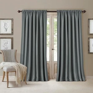 Pannello tenda oscurante blu Elrene tutte le stagioni asta tasca posteriore linguetta 52 x 108" - Foto 1 di 5