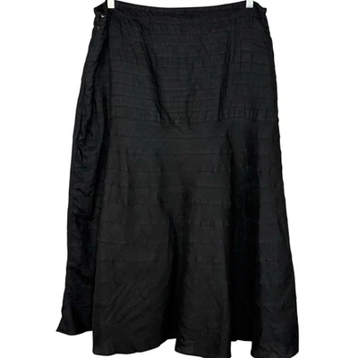 Soft Surroundings Maxi Skirt Linen Full Tiered Modest Black Size PXL Petite - Image 1 of 4