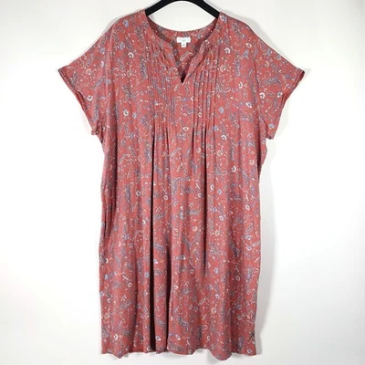 J.Jill Dress Size 4X Floral Pintuck Knee Length Paisley Comfort Casual Stretch - Image 1 of 4