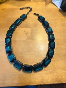 "Collar Joan Rivers de piedras preciosas verdes de 18"" con broche de langosta 7268" - Imagen 1 de 4