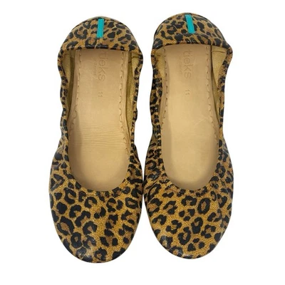 Corbatas de Gavrieli Leopardo Guepardo Plegable Ballet Planas EE. UU. Talla 11 Mujeres Cuero Foto 1 de 4
